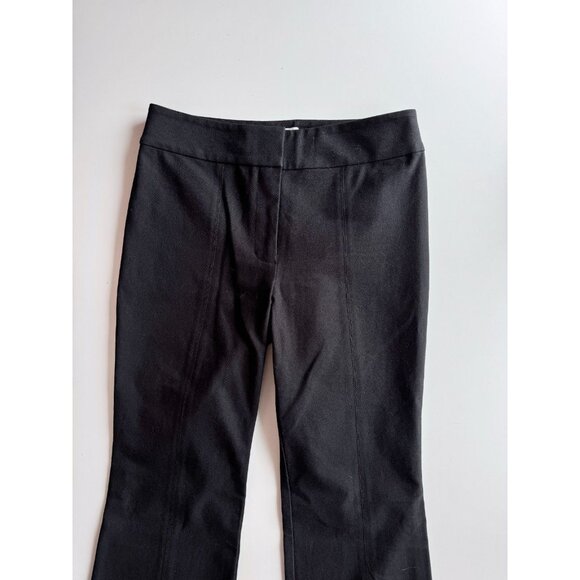 DEREK LAM 10 CROSBY Lucia Black Bi-Stretch Twill Flared Front Slit Pants, Size 8 - Picture 5 of 14